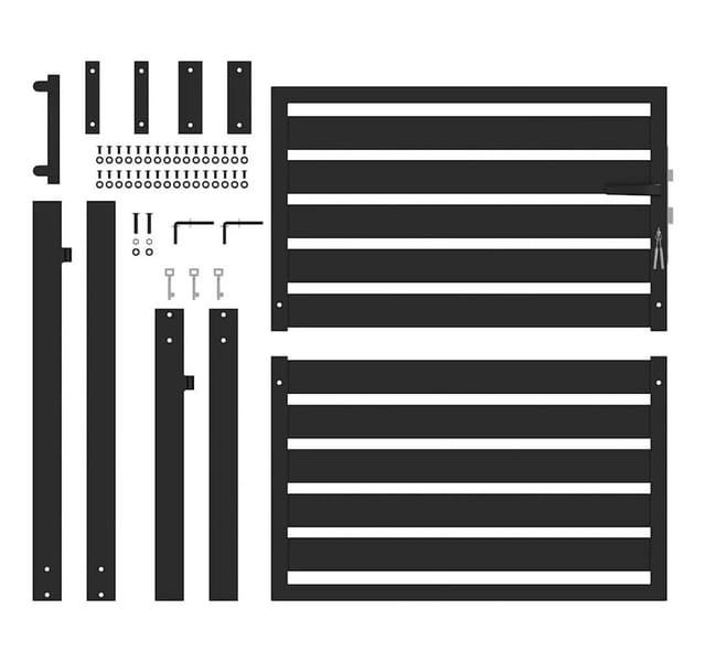 Gartentor Abschließbar Schwarz 100x100 cm Aluminium vidaXL