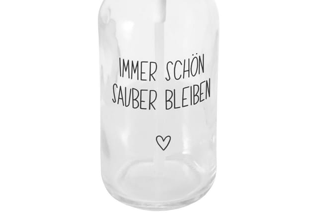 Glas Seifenspender nachfüllbar 250 ml mit Spruch - 3er Set - Design Pumpspender für Flüssigseife