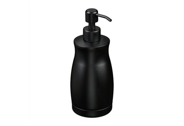 Relaxdays - Seifenspender, 400 ml, Edelstahl, nachfüllbar, Seife, Duschgel, Badezimmer, Küche, Handseifenspender, schwarz