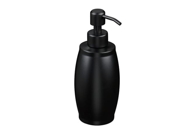 Relaxdays - Seifenspender, 350 ml, Edelstahl, nachfüllbar, Seife, Duschgel, Badezimmer, Küche, Handseifenspender, schwarz