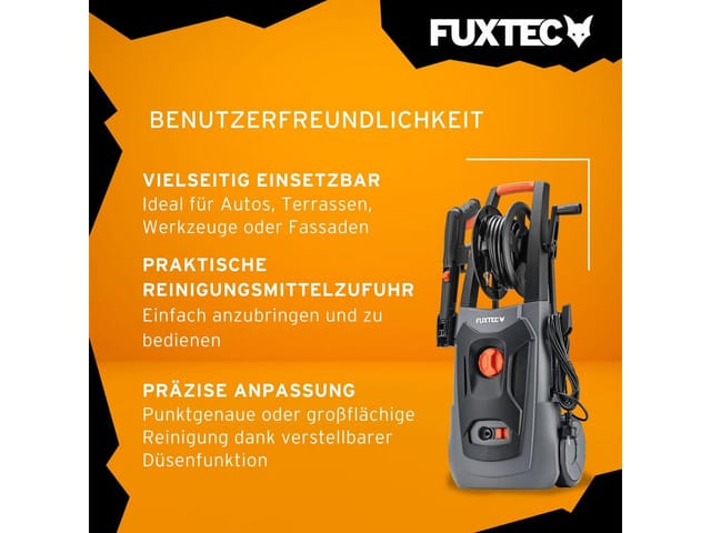 Hochdruckrreiniger FX-HDR1800, Flächenreiniger mit 6m Hochdruckschlauch, 130 bar, Fördermenge 420l/h, 1800W, verschiedene Sprühmuster, inkl. Zubehör