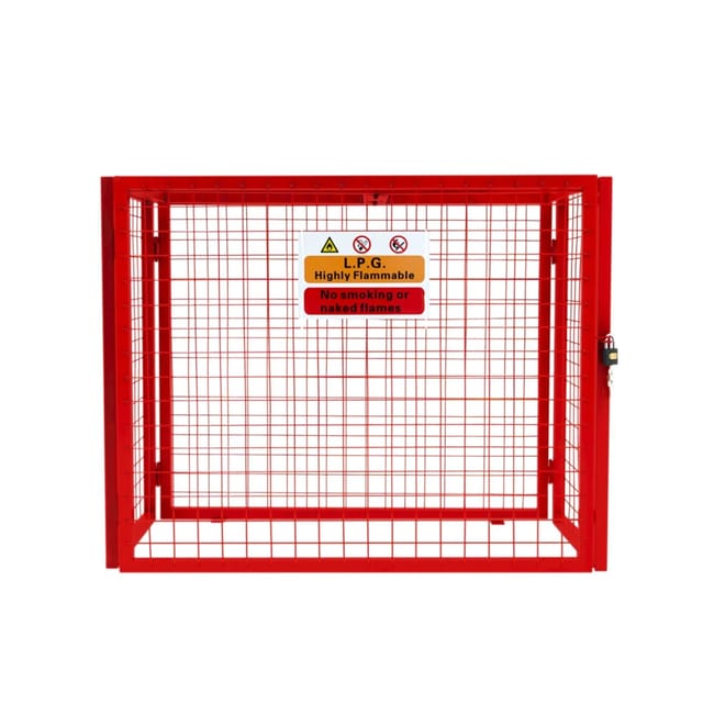 Gasflaschenschrank, zusammenklappbar, Stahlgeflecht, Sicherheitsaufbewahrung für 3 x 19 kg Gasflaschen