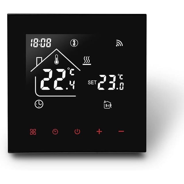 Intelligenter Wlan-thermostat Für Gasheizungen, Raumthermostate, Programmierbarer Smart-thermostat, Tuya Smart-thermostat Kompatibel Mit Google Assistant, 3 A, Schwarz