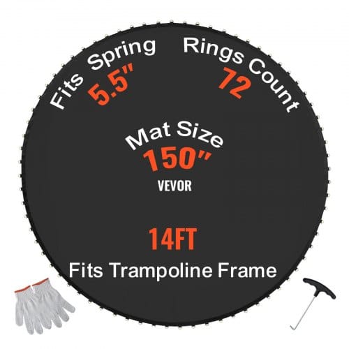 Ersatz-trampolinmatte Sprungmatte Für 426 Cm Rahmen, Universelle Sprungmatte Für Rundes Trampolin, Verstärkte Uv-beständige Matte Mit 72 Langlebigen V-ringen, Passend Für 14 Cm Federlänge
