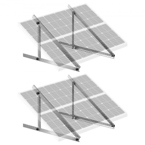 Vevor 50-zoll-montagehalterungen Für Solarmodule,0 Bis 90° Verstellbare Neigungshalterungen Unterstützen 100-550 W Solarmodule,leichte Aluminiumhalterungen Mit Klappbaren Neigungsbeinen Für Wohnmobil
