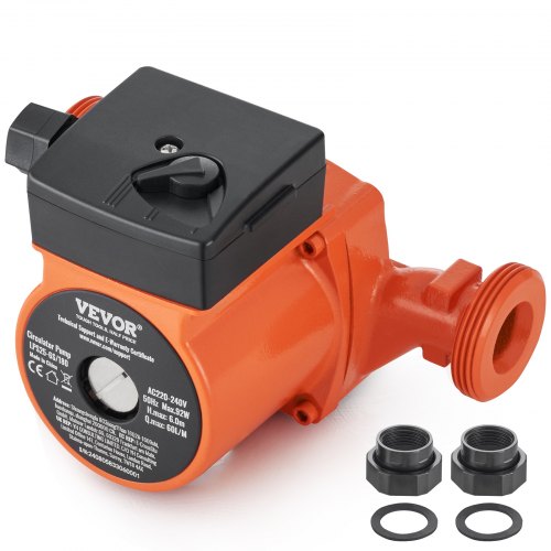 Vevor Heizungspumpe 6 M Förderhöhe, 220 V, 92 W, 60 L/min, Warmwasser-umwälzpumpe, 1-1/2 Zoll Npt-gewinde, 3-gang-umwälzpumpe, Ip44, Leiser Betrieb, Umwälzpumpe Für Warmwasserbereitersystem Im Haus