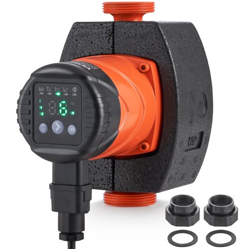 Heizungspumpe 6 M Förderhöhe, Umwälzpumpe, 220 V, 45 W, 60 L/min, Hocheffiziente Umwälzpumpe, Automatische Wasserumwälzpumpe, 1-1/2 Zoll Npt-gewinde, Emc Pumpe Für Warmwasserbereitersystem - Vevor