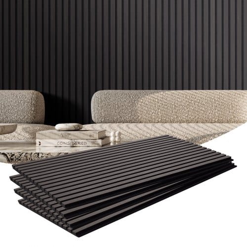 Akustikpaneele, 1200 X 600 X 21 Mm, Mdf-akzent-holzwandpaneele Für Moderne Innenwanddekoration, Akustikpaneel, Kunstholz-wandplatten Zur Geräuschreduzierung, Schwarzeiche