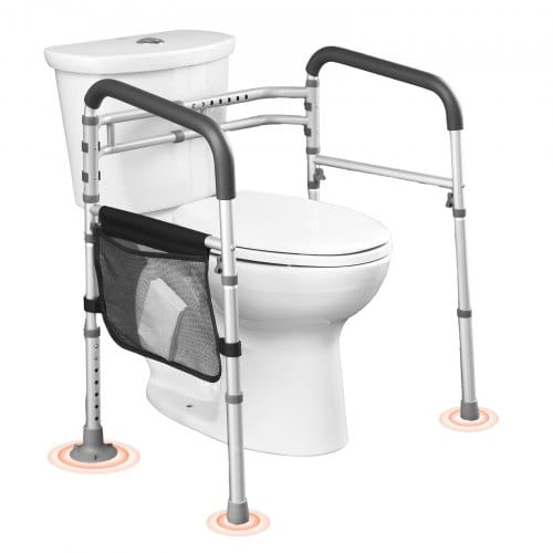 Toiletten Sicherheitsgeländer Aufstehhilfe Toilette 136 Kg Toilettensitz Mit Rutschfesten Griffen, Toilettenhandläufe Mit Verstärktem Aluminiumlegierungsrohr, Für Schwangere Verletzte