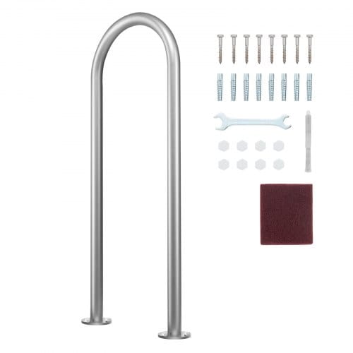 Pool-handlauf, 400 X 90 X 915 Mm, Pooleinstieg Aluminium Mit Grundplatte Für Innen-/außenpools, Benutzerfreundliche Einstieghilfe Für Schwimmbäder, Haltegriff Mit Zubehör Für Spas Und Docks