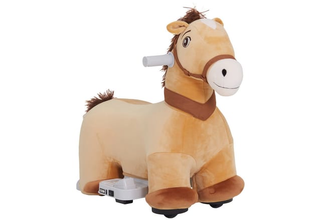 Aiyaplay - 6V Kinder Elektroauto in Pferdform, 2 km/h Kinderfahrzeug mit Musik, Aufsitzspielzeug mit Fußpedal, Elektrisches Pferd für Kinder 1,5-3