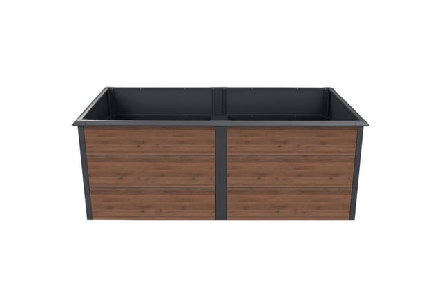 Hochbeet für Garten, Anthrazit ral 7016, 200 x 100 x 77 cm, Walnuss Holzoptik, Gemüsebeet - Zelsius