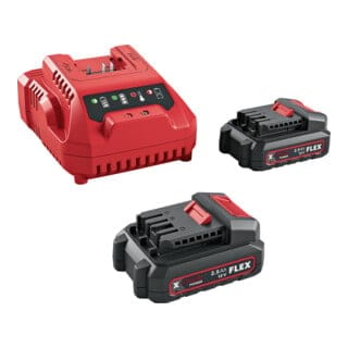 Flex - Akku-Starter Set Power Set 12-22 q, 2 Akkus 12 v 2,5Ah ap 12.0/2.5 + Ladegerät