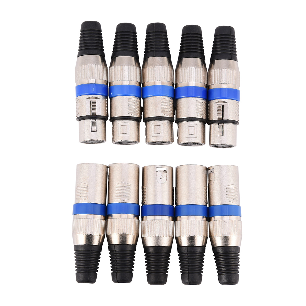 Paare Von 3-poligen Xlr-audiosteckern Für Mikrofon, Männlicher Und Weiblicher Stecker.