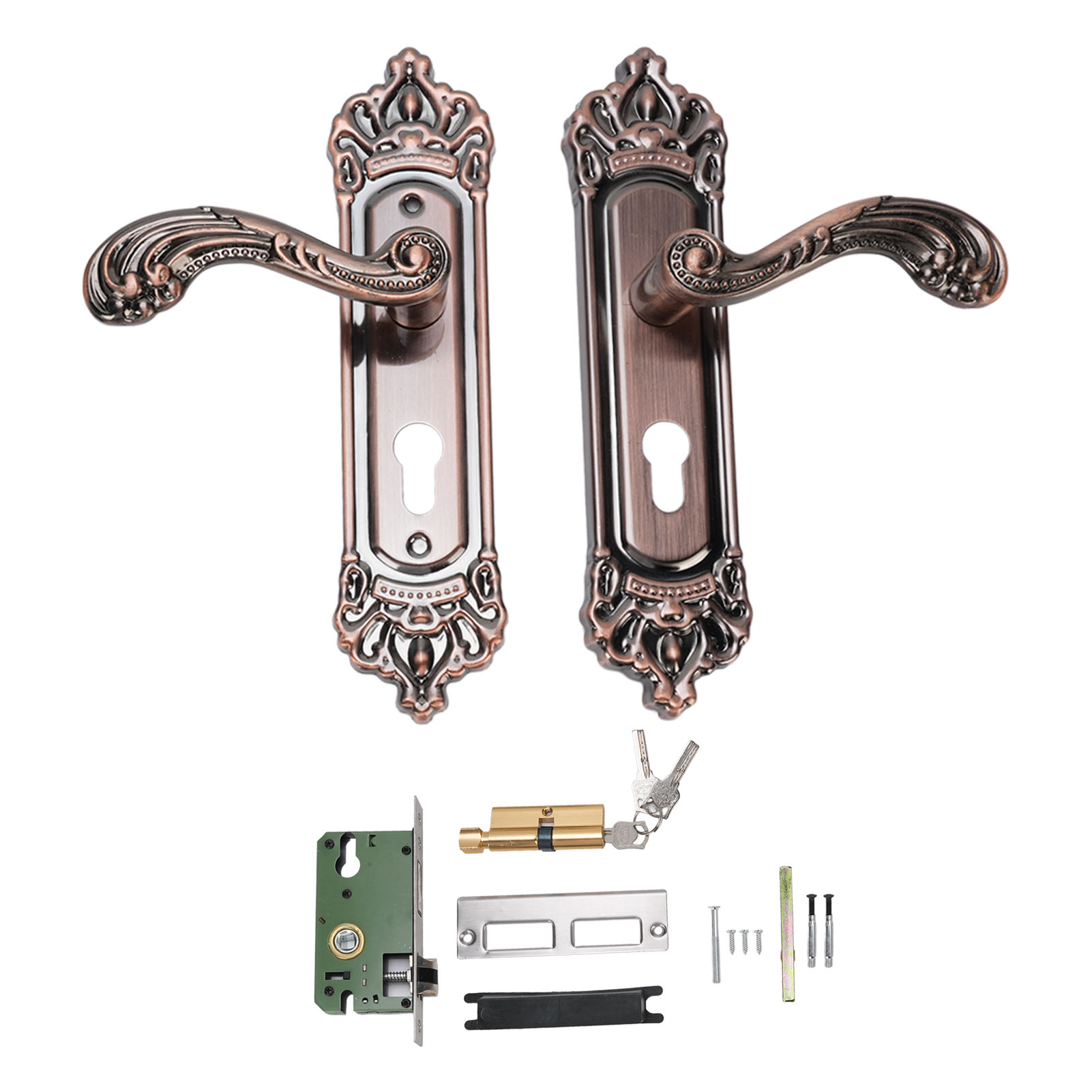 Eingangstürgriff Mit Schloss Und Schlüsseln, Universell, Geräuschlos, Aus Aluminiumlegierung, Europäischer Stil, Für Wohn- Und Schlafzimmer.