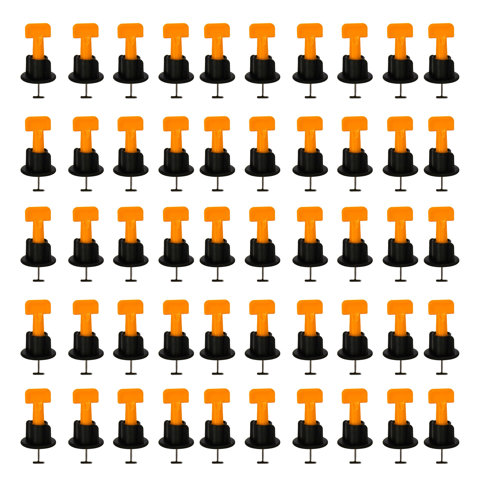 Wiederverwendbare Fliesenausgleicher Aus Edelstahl Und Pp, Orange, 50 Stück, 1,5 Mm, Nivellierwerkzeug Für Heimwerkerarbeiten.