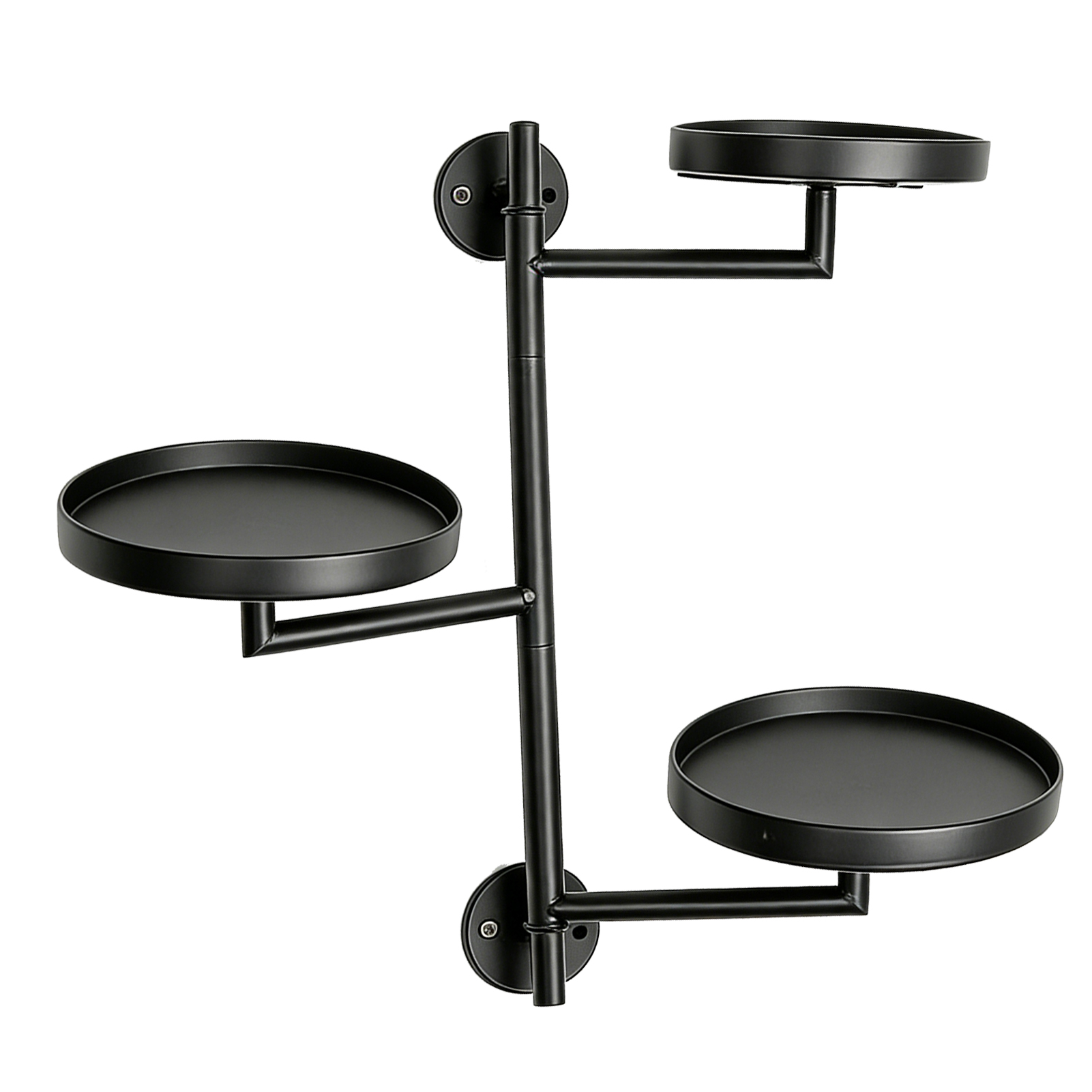 Schwenkbarer, Wandmontierter Pflanzenständer, 3-stufiges Schwebendes Metallregal Für Blumentöpfe, Geschenke, Wohnaccessoires Und Tabletts.