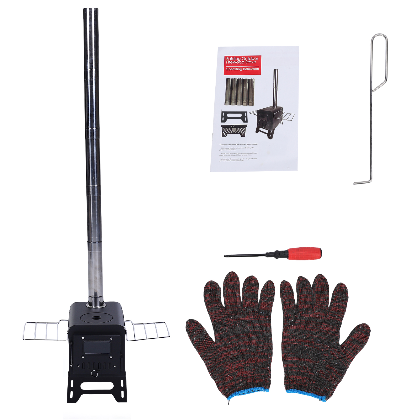 Tragbarer Holzofen Für Zelte, Ideal Zum Campen Und Kochen Im Freien. Zusammenklappbar.