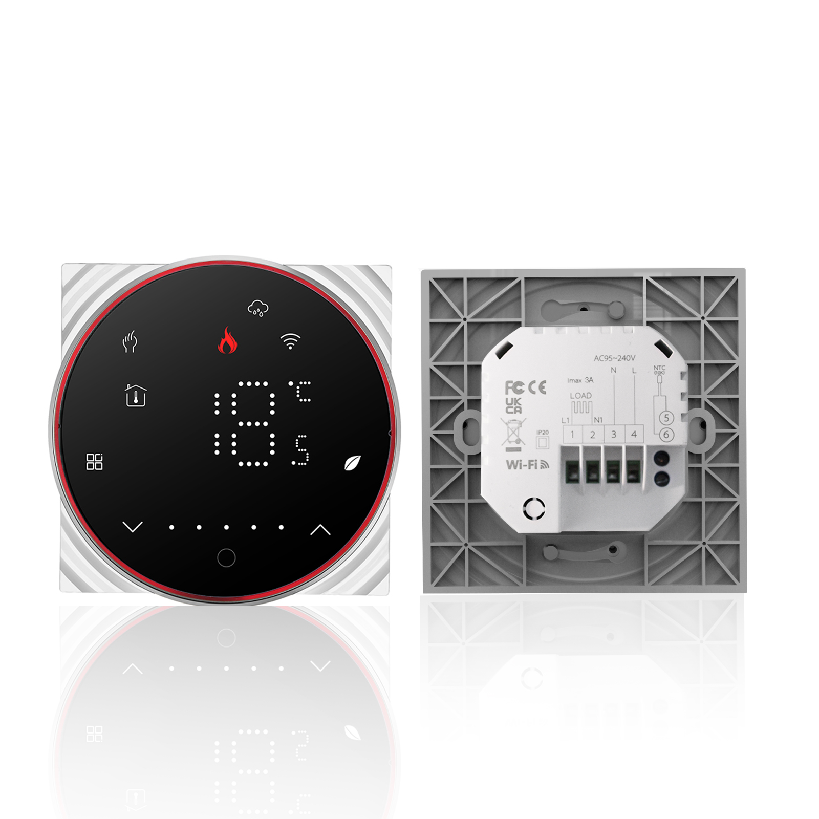 Tuya Wifi Smart-thermostat Mit Sprachsteuerung, 5a, Programmierbarer Digitaler Temperaturregler Für Fußbodenheizung, Smart Wall Mit Dimmbarem Licht, Kompatibel Mit Tmall, Genie Und Amazon Home.