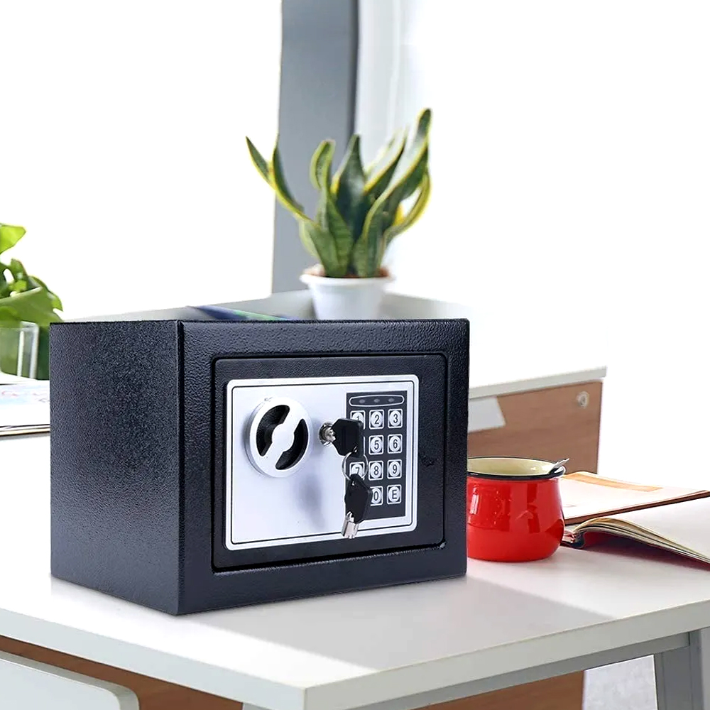 Elektronischer Tresor Mit Tastatur Und Schloss, Komplett Aus Stahl Gefertigt, Für Zuhause Und Büro.