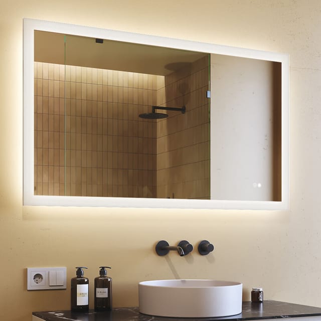 Artforma - Illuminated Bathroom Mirror 120x70cm Dual led and Touch Switch and Demister