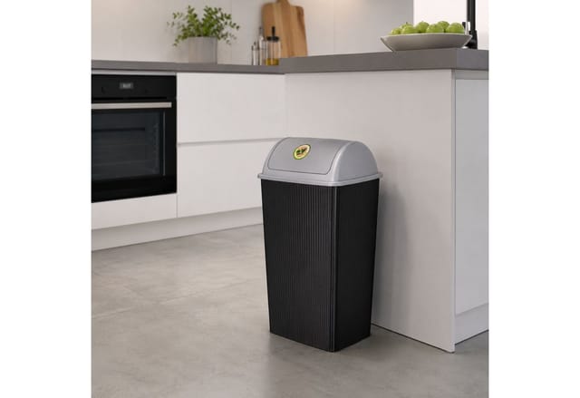 Schwingdeckeleimer / Mülleimer 38 Liter Grau-Y54500490