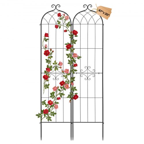 Rankgitter, 220x52,5 Cm 2er-pack, Metall Rankhilfe Mit Pulverbeschichteter Oberfläche & Verriegelungsmechanismus, Kletterhilfe, Garten Spalier, Pflanzengitter Für Blumen, Gemüse & Rosen