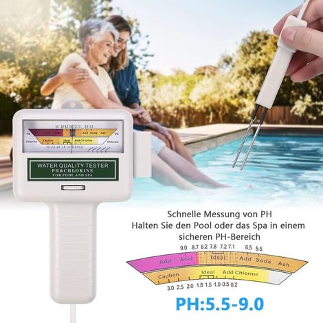 Ej.life – Digitales Wasserqualitätsmessgerät – Misst Ph-wert Und Chlorgehalt – Kompakt Und Leicht – Für Schwimmbäder Und Whirlpools – Schnelle Ergebnisanzeige