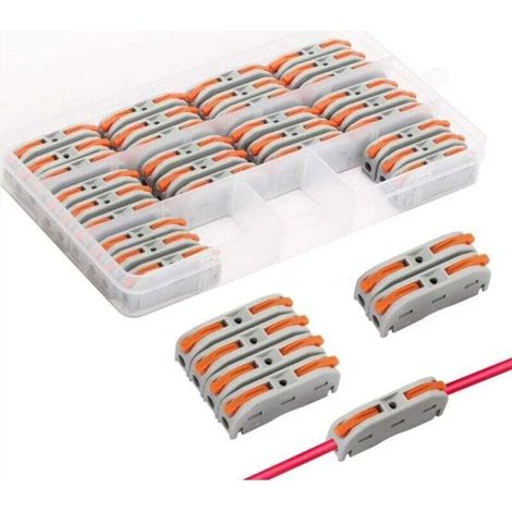 Aiperq 30-teiliges Set Elektrischer Schnellverbinder Mit Hebel, Automatische Verbindungsklemmen, Elektrische Domino-verbindungen, Frei Kombinierbar, Kompakte Elektrische Verbindungsklemmen