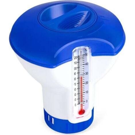 Aiperq Pool-chlordosierer Mit Thermometer, Automatischer Schwimmdosierer, 5-zoll-chlordosierpumpe Für Schwimmbäder, Teiche Und Whirlpools