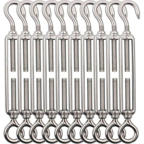 Lauwexe – M5 Edelstahl-spannhaken – 10er-pack – Korrosionsbeständig – Für Außenbeleuchtung Und Zäune
