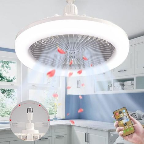 Aiperq – Leiser Deckenventilator Mit Led-beleuchtung E27 – Fernbedienung – Einstellbare Windmodi – 30 W Leistung – Für Wohn- Und Schlafzimmer