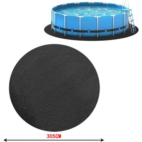 Aiperq – Runde Bodenmatte Für Aufstellpools – Durchmesser 3,05 M – Strapazierfähiges Geotextilmaterial – Schützt Vor Beschädigungen Und Schmutz