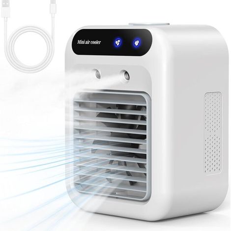 Aiperq – Leise, Tragbare Klimaanlage – 500 Ml Luftkühler – 2 Geschwindigkeitsstufen – Ultraschallvernebelung – Usb-c-ladeanschluss