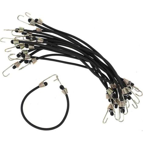 15er-pack Kleine Gummiseile Mit Haken, 23 Cm Lange Gummiseile Mit Edelstahlhaken, Mini-gummiseile Für Camping, Zelte, Motorradplanen Und Gepäck