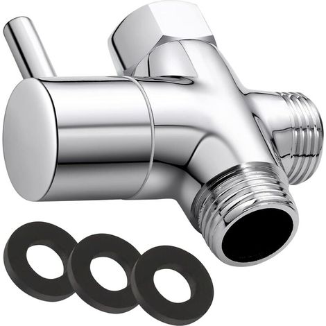 Aiperq – 3-wege-ventil Aus Massivem Messing, G1/2" – Universeller Anschluss – Inkl. Gummidichtungen – Für Handbrause Und Duschkopf