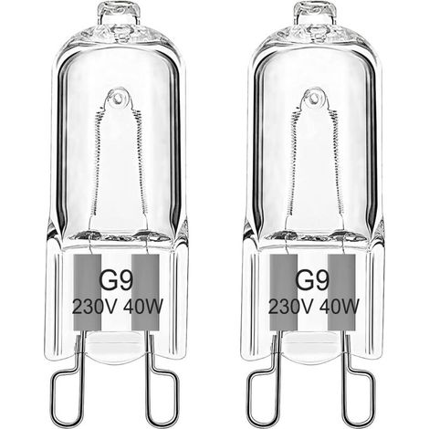 2er-pack G9 Halogen-backofenlampen 40w 230v Dimmbar G9 Backofenlampen 300°c Toleranz Für Aeg/neff/whirlpool/smeg/bosch, Mikrowelle, Warmweiß 2700k [energieklasse G]
