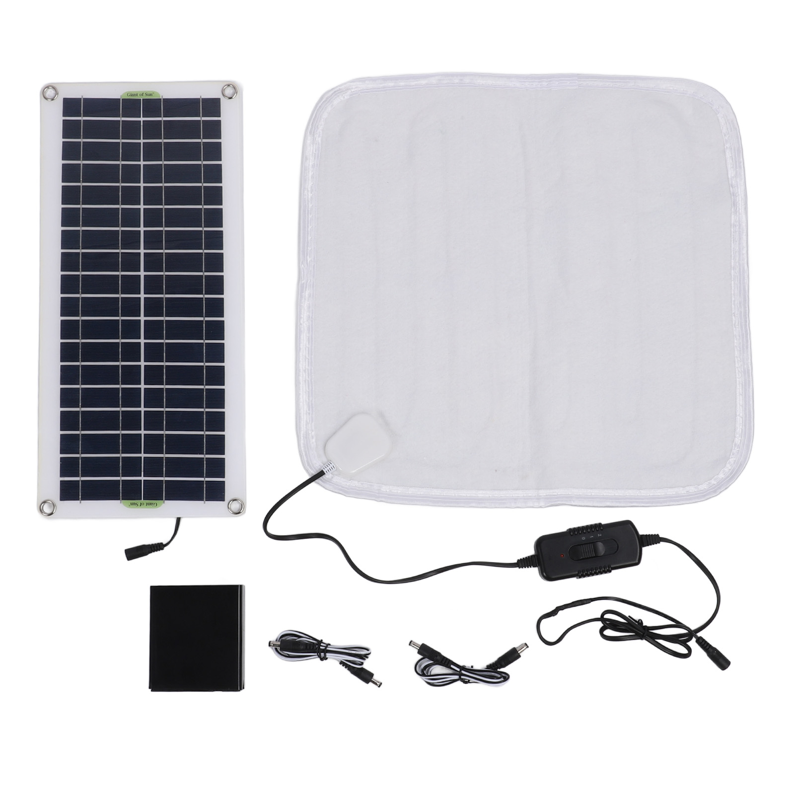 Tragbares 50-w-solarpanel Mit Akkubox Für Eine 20-w-12-v-heizdecke. Effizientes Laden Beim Camping Und Wandern.