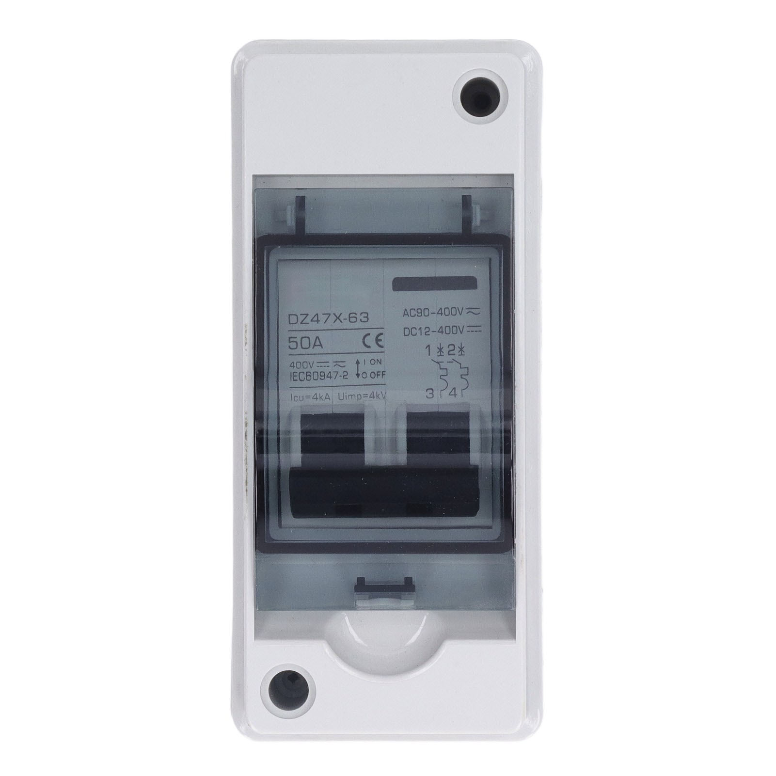 Miniatur-leistungsschalter 50 A, Wasserdicht, 2-polig, Dc-solar-trennschalter, Trennschalter Für Photovoltaikanlagen, Dc 12–400 V, Ac 90–400 V