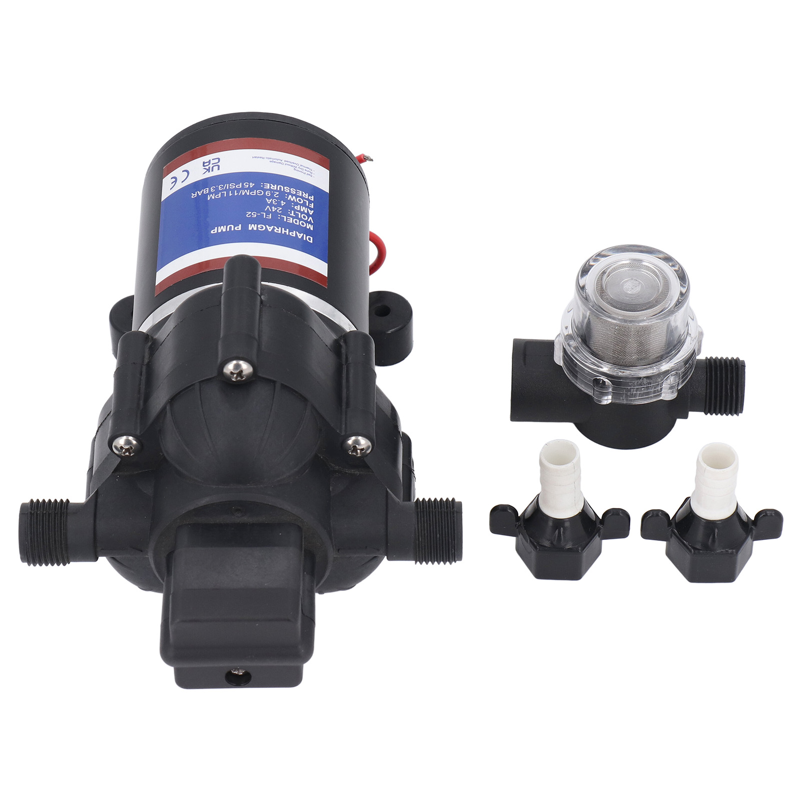 Tragbare Mikromembran-wasserpumpe, Selbstansaugend, Elektrisch, 45 Psi, 2,9 Gpm, 24 V, 4,3 A. Mini-druckerhöhungspumpe.