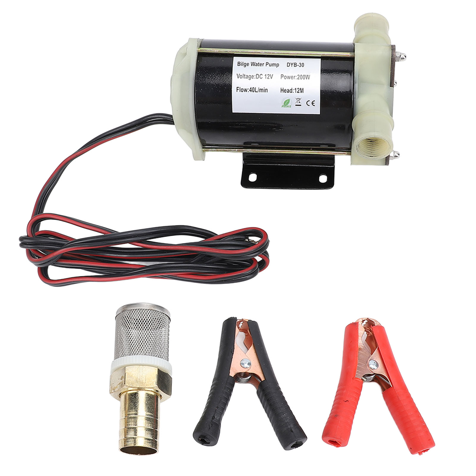 12v, 200w Selbstansaugende Bilgepumpe, 12m Förderhöhe, 40l/min Fördermenge, Mit Flexiblem Laufrad Für Süß- Und Salzwasser.