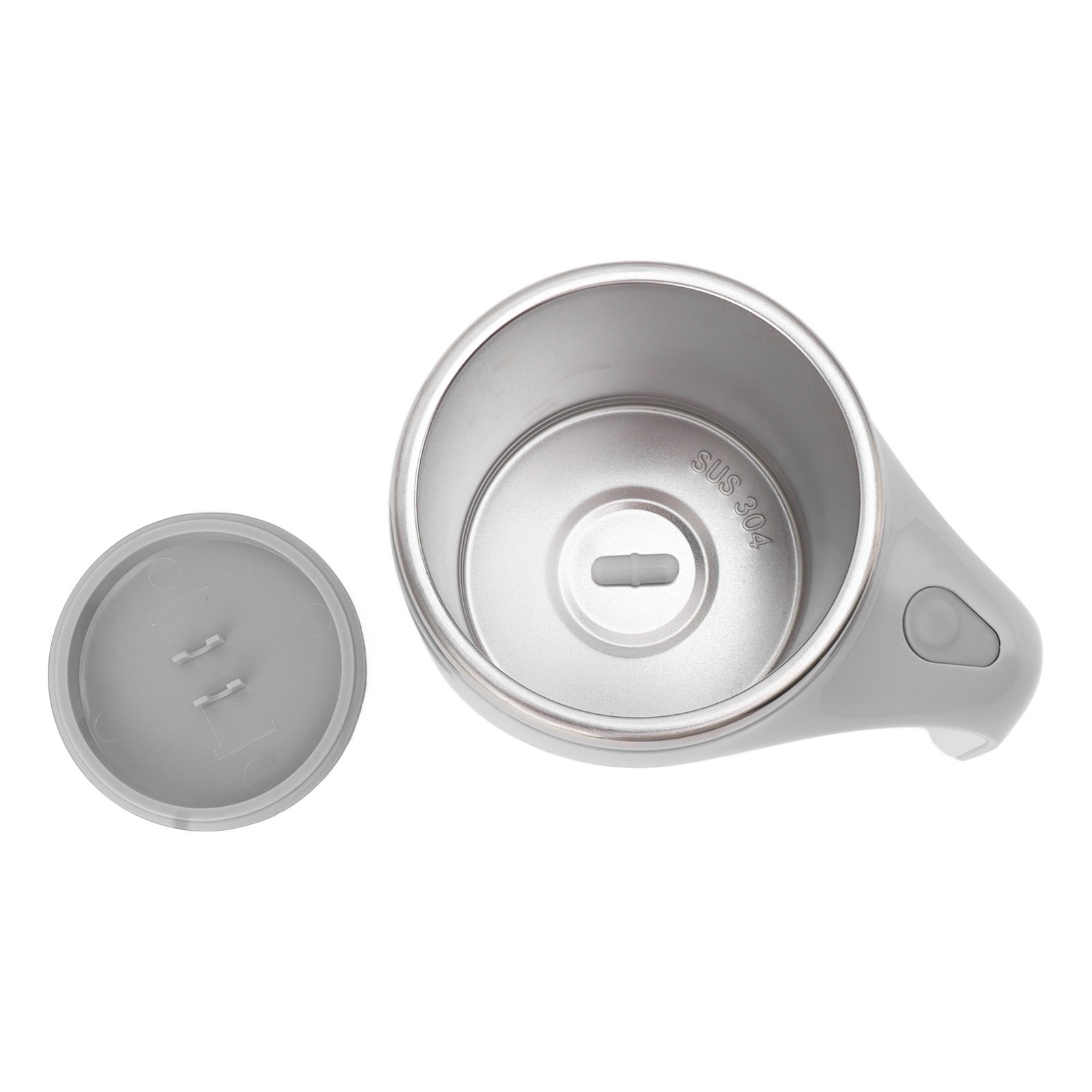 Automatischer Magnetischer Kaffeebecher Mit Rührfunktion, Batteriebetrieben, Elektrischer Rührbecher Mit Edelstahlbeschichtung, Weiß.