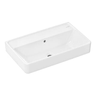 hansgrohe Xanuia Q Waschtisch Compact 650x390mm ohne Hahnloch mit Überlauf, Weiß