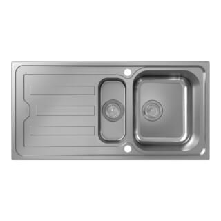 S44 Einbauspüle 342/145, Edelstahl, mit Abtropffläche, - Hansgrohe