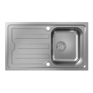 S44 Einbauspüle 342, Edelstahl, mit Abtropffläche lang, - Hansgrohe