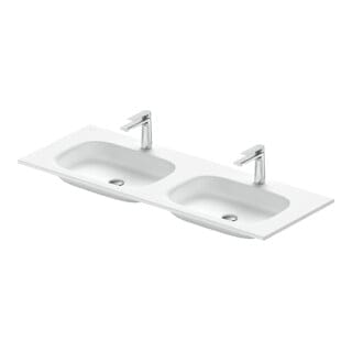 Duravit Sivida Möbeldoppelwaschtisch, 2 Hahnlöcher, ohne