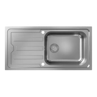 S44 Einbauspüle 500, Edelstahl, mit Abtropffläche, - Hansgrohe