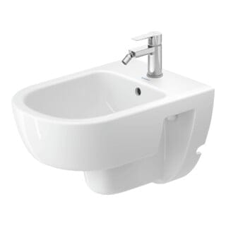 D-Code Wandbidet, mit Hahnloch, mit Überlauf, - Duravit