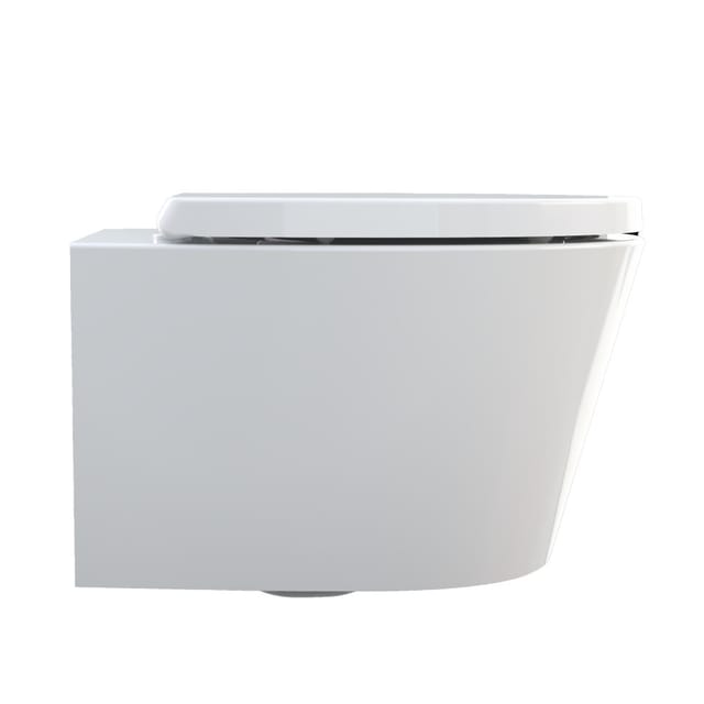 Primaster - Wand wc spülrandlos Lorsa Tiefspüler weiß inkl. wc Sitz