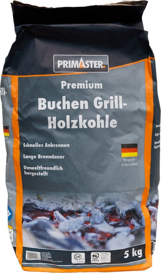 Primaster - Holzkohle 5 kg, Buche Kohle
